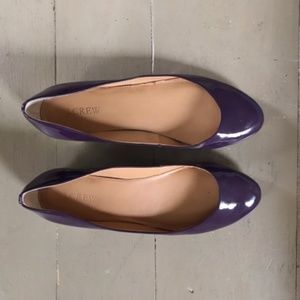 J.Crew Lily metallic-heel patent ballet flats